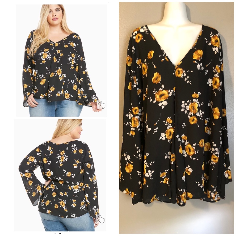 Torrid Size 5 Georgette Floral Blouse